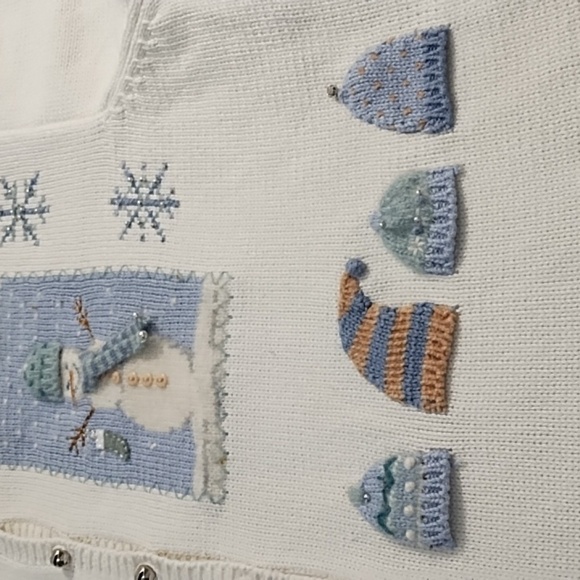 Marisa Christina1X Winter Jingle Bells Pastel Holiday Cardigan Winter Sweater - Picture 14 of 17